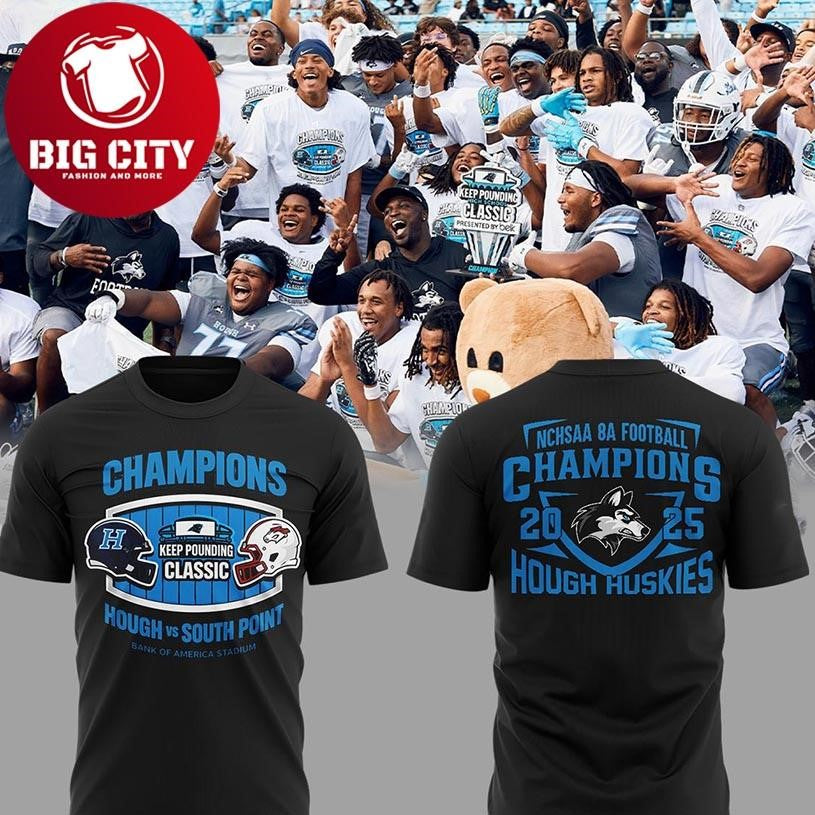 Hough Huskies Football NCHSAA 8A State Champions 2025 Two Sided Shirt