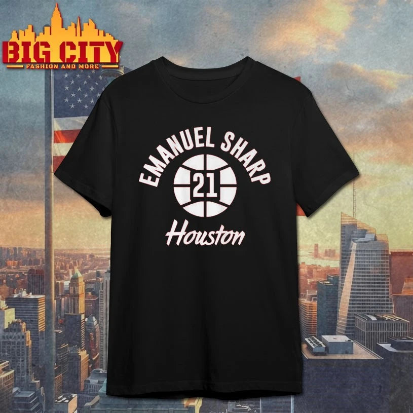 Houston Basketball Emanuel Sharp Name Number Ball 21 shirt