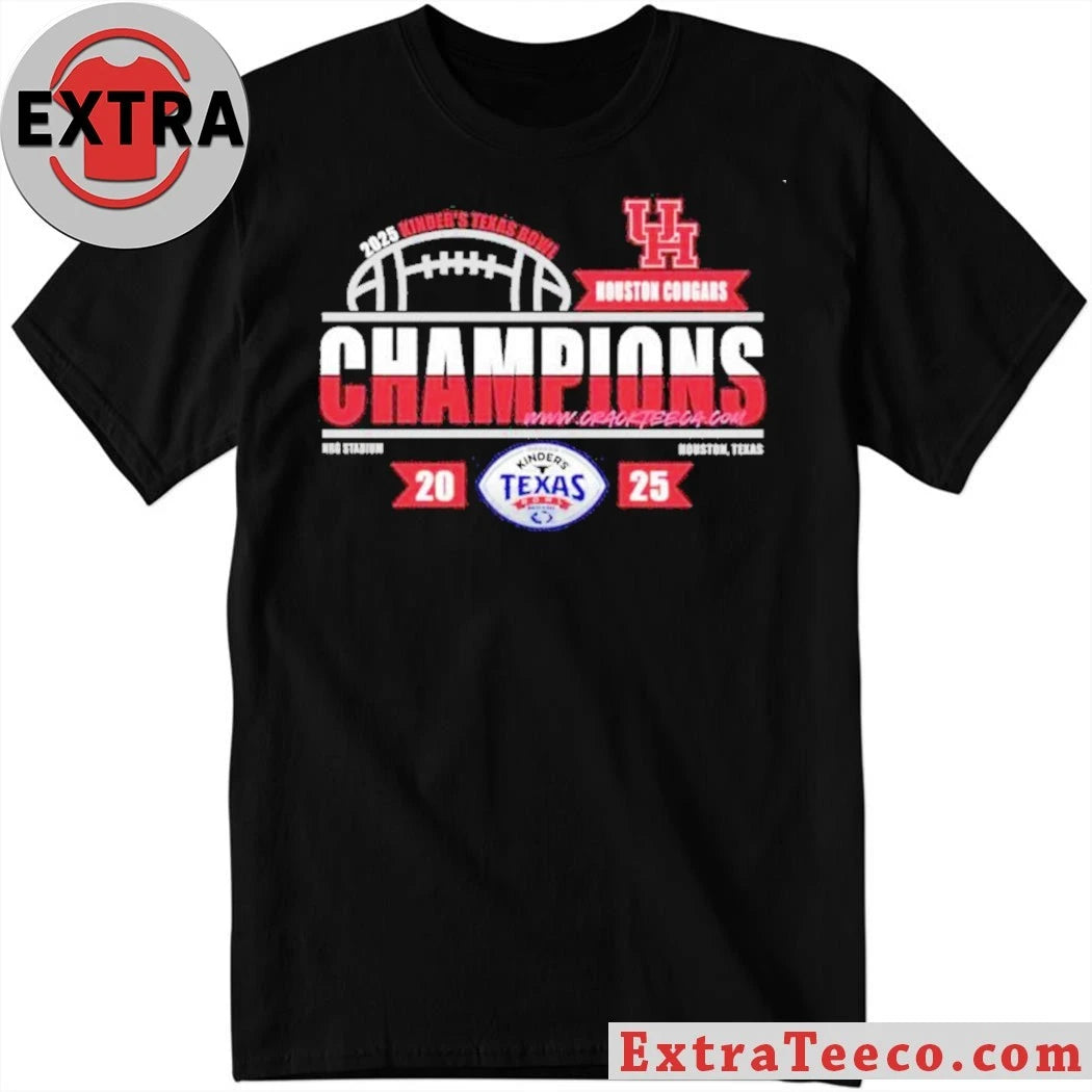 Houston Cougars Football 2025 Kinder’s Texas Bowl Champions Logo T-Shirt