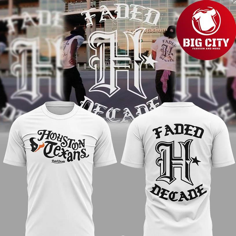 Houston Texans Faded Decade Merch Drop 2025 Two Sided Shirt