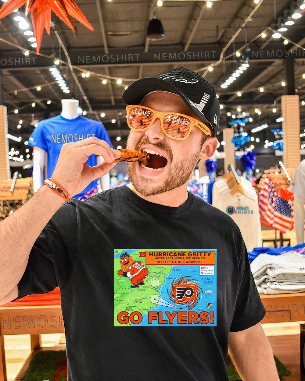 Hurricane Gritty go Flyers map shirt