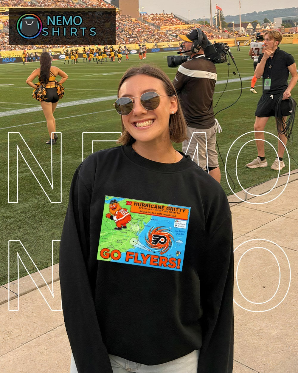 Hurricane Gritty go Flyers map shirt