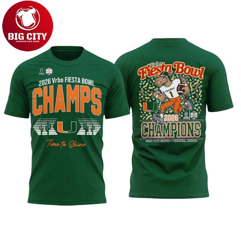 Hurricanes CFP 2026 Fiesta Bowl Champions Two Sided Shirt