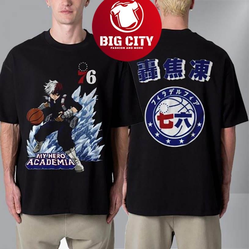 Hyperfly x NBA x My Hero Academia Todoroki Shoto Philadelphia 76ers Shirt