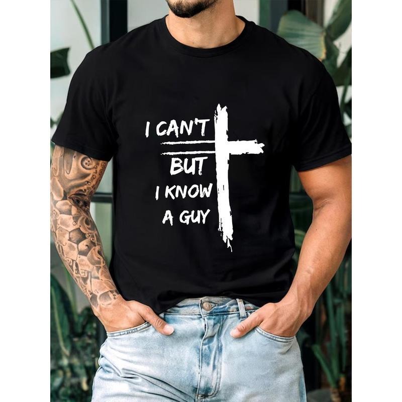 "I Can't, But I Know a Guy" Funny Men's T-Shirt - Pure Cotton Casual Summer Tee, Comfortable Humorous Design, Perfect for Outings, Birthdays, and Gifts, Sporty Casual Wear | Round Neckline | Pure Cotton Shirt, T Shirt for Boyfriend