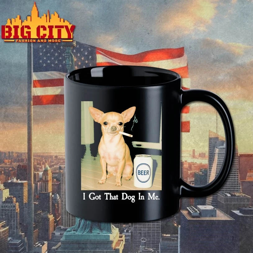 I Got That Dog in Me Chihuahua Smoking Beer Meme shirt