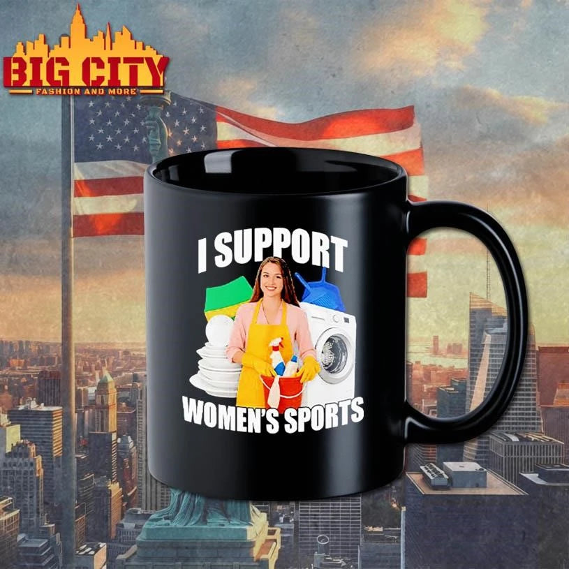 I Support Women’s Sports Funny Cleaning Lady Meme T Shirt