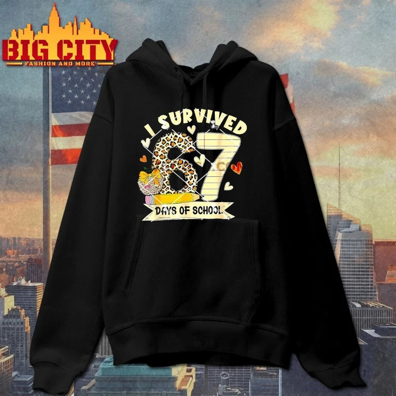 I Survived 67 Days of School Leopard Student shirt