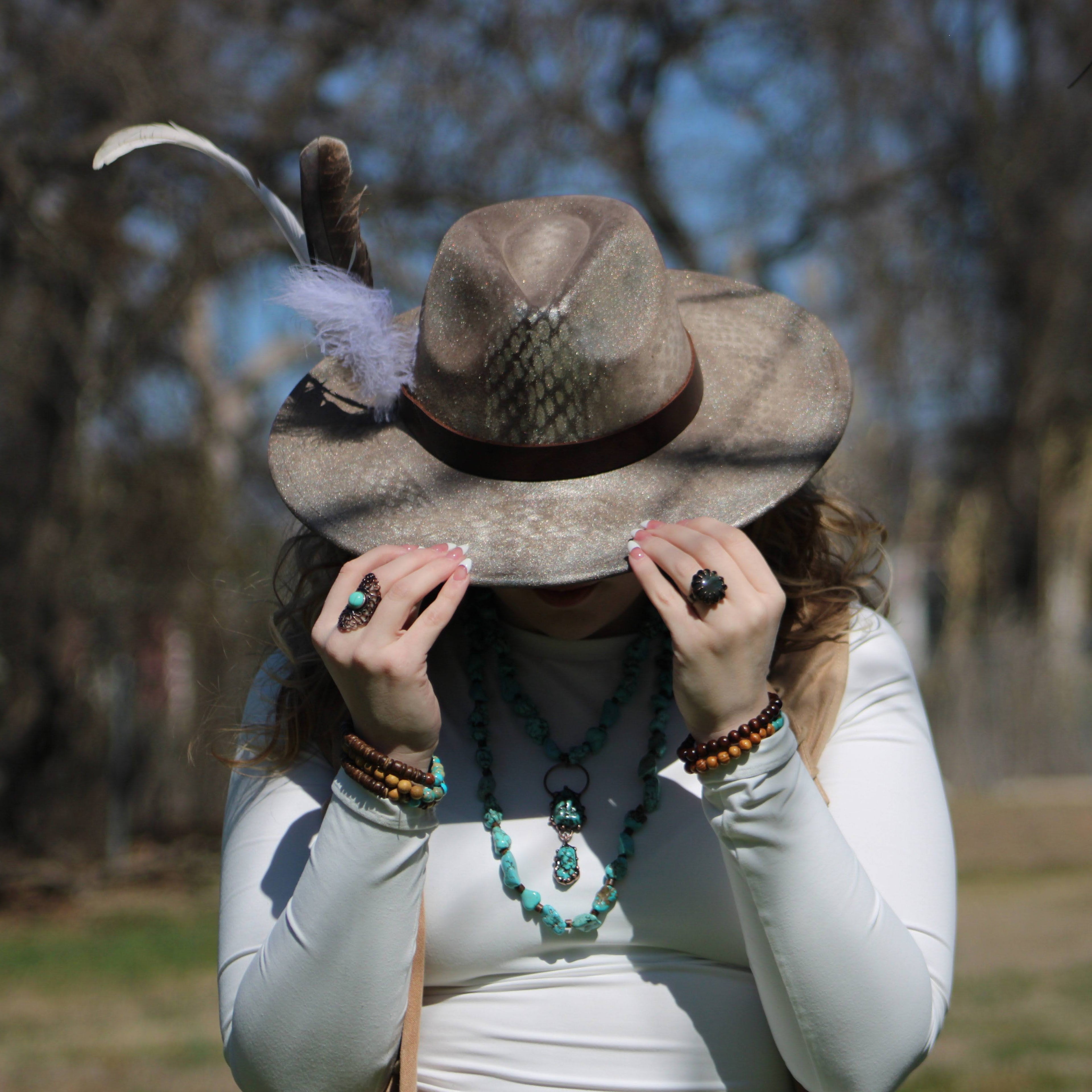 Blue Turquoise Ring in Antique Copper Filigree Setting 012d1