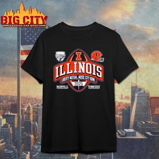 Illinois Football Adult 2025 Music City Bowl Shirt