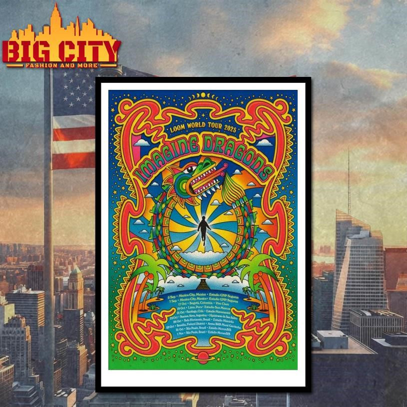 Imagine Dragons Loom World Tour 2025 Poster shirt