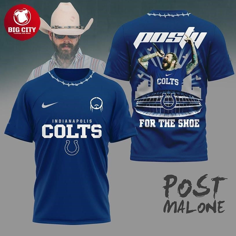 Indianapolis Colts 2025 Post Malone Raiders For The Shoes Two Sided Shirt
