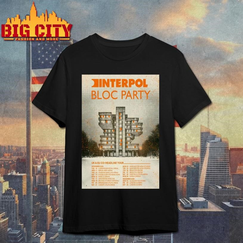 Interpol 2025 Uk And EU CO-Headline Tour Poster Shirt