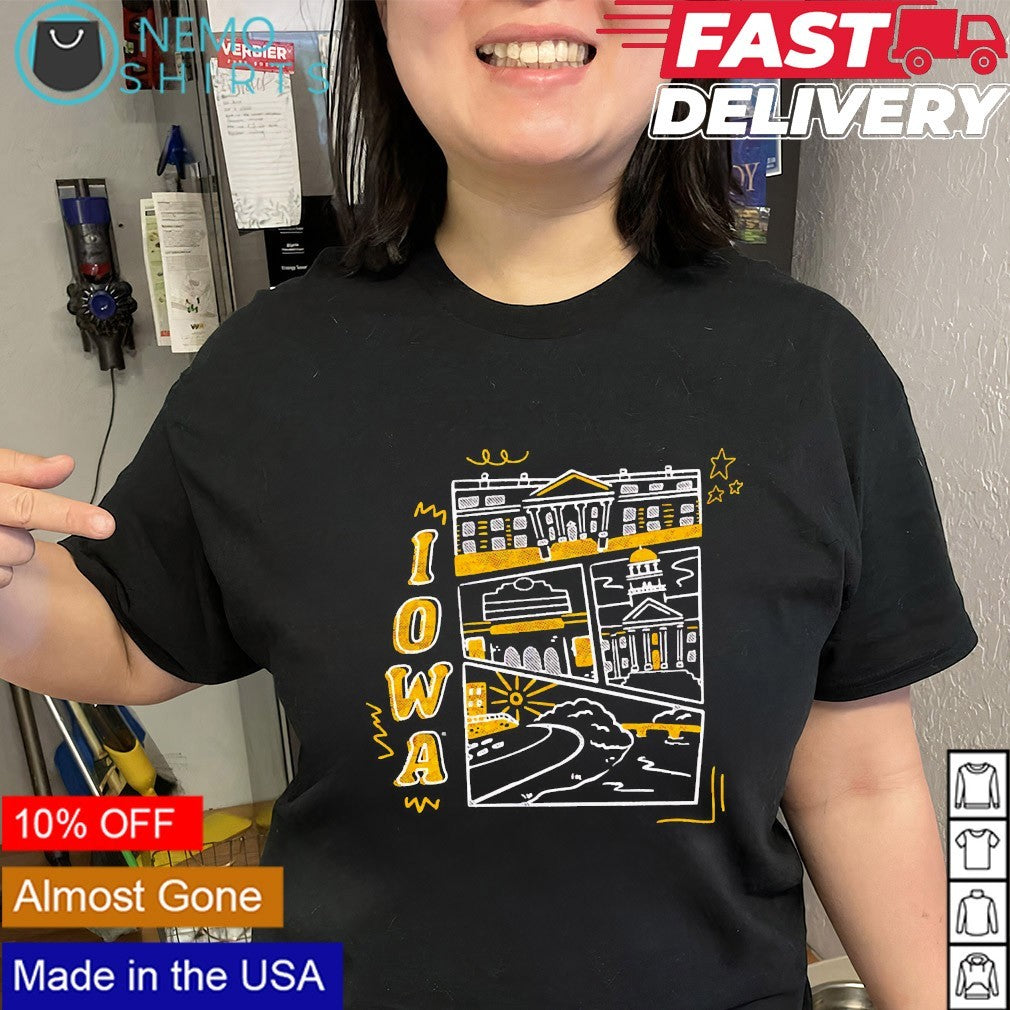 Iowa Hawkeyes campus landmarks shirt