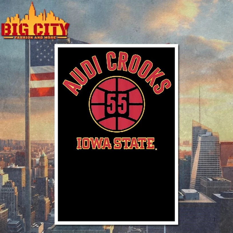 Iowa State Basketball Audi Crooks Name Number Ball shirt