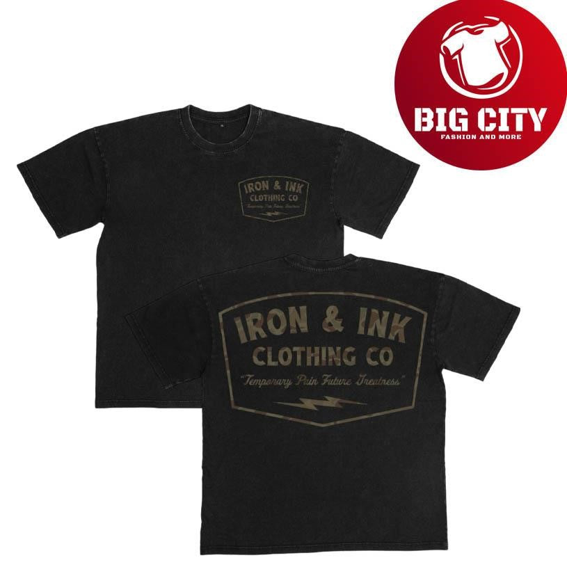 Iron And Ink New Og Logo Camo Print- Acid 2025 Two Sided Shirt