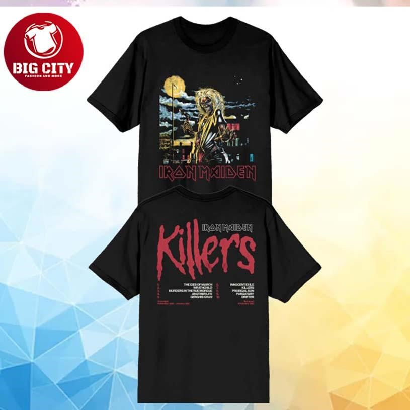 Iron Maiden Killers 45 Tracklist Two Sided Shirt