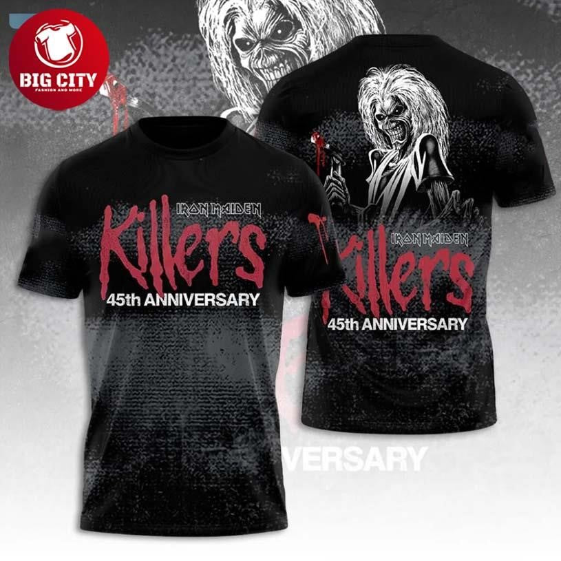 Iron Maiden Music Killers 45Th Anniversary Two Sided Shirt
