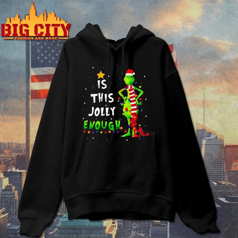 Is This Jolly Enough Grinch and Max Dog Christmas Tree Merry Xmas shirt