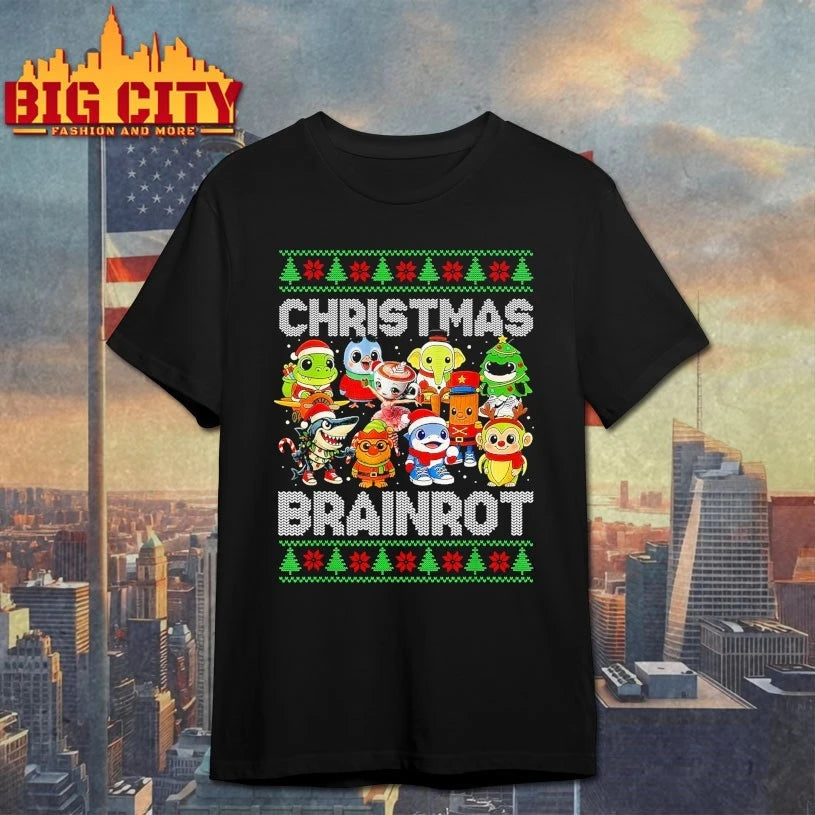 Italian Christmas Brainrot characters ugly christmas shirt