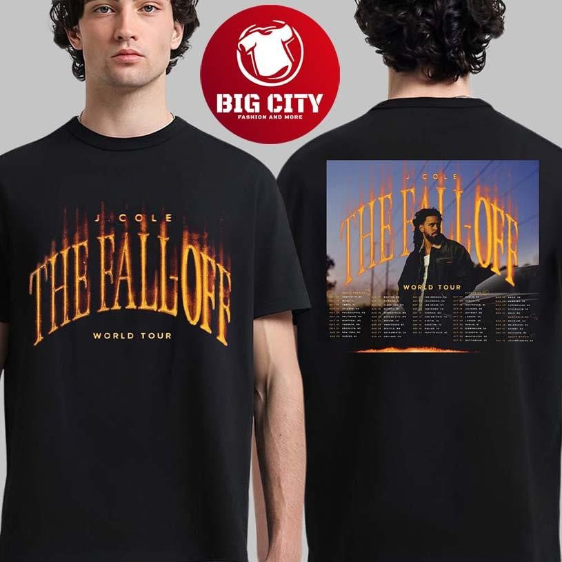 J Cole The Fall Off World Tour 2026 Schedule Dates Two Sided Shirt