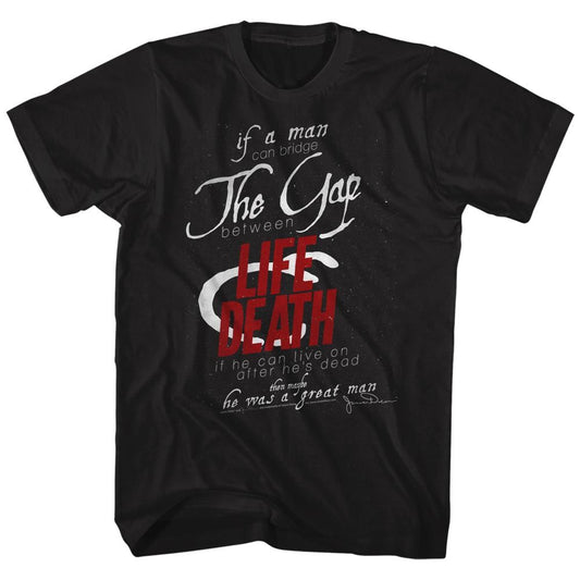 James Dean - Life And Death - American Classics - Solid Black Adult Short Sleeve T-Shirt