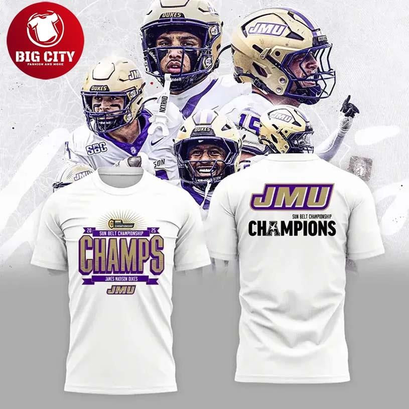 JMU Football Champions 2025 Two Sided Shirt