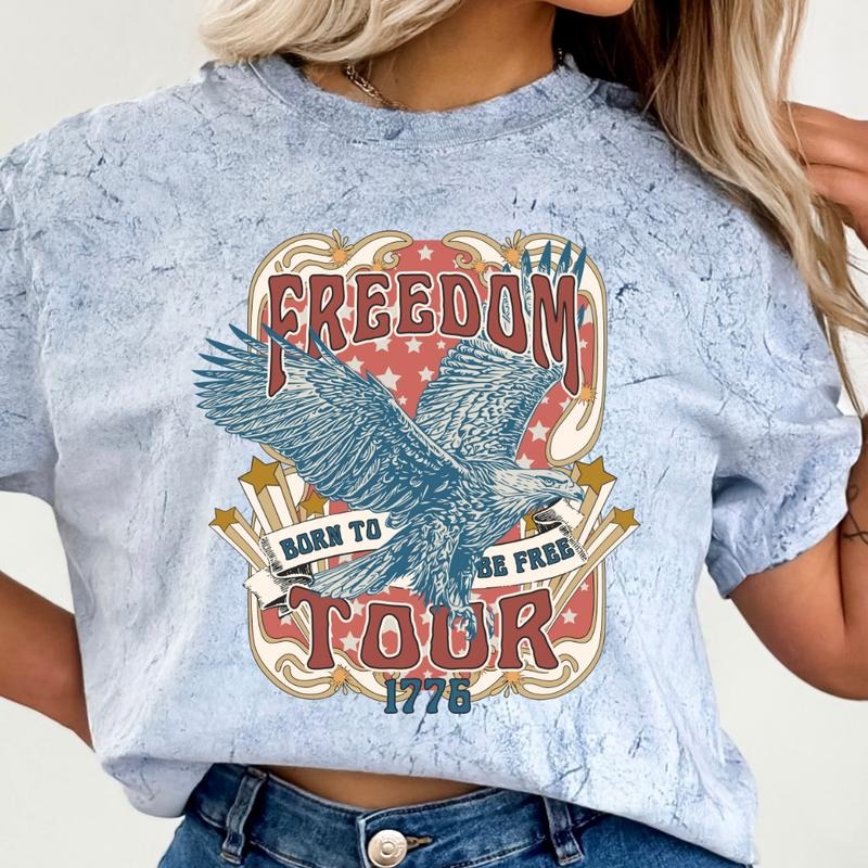 JULY 4TH SHIRT, FREEDOM TOUR 3 SHIRT, 4TH OF JULY MEN SHIRT, UNISEX COTTON SHIRT, OVERSIZED HOLIDAY SUMMER SHIRT Comfort Fabric