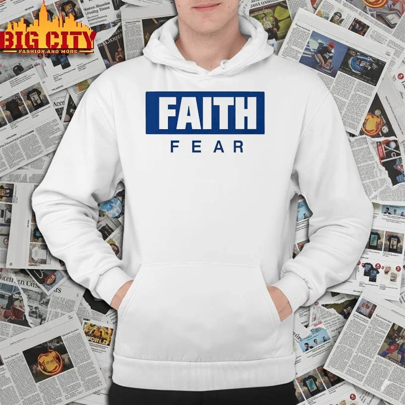 Jack Damuni wearing FAITH FEAR shirt