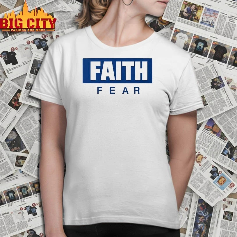 Jack Damuni wearing FAITH FEAR shirt
