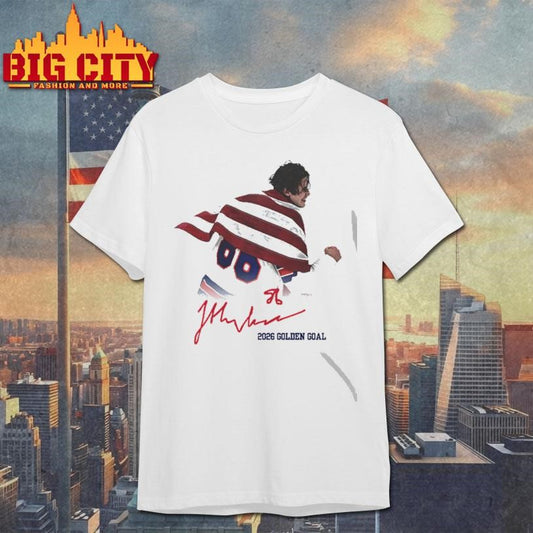 Jack Hughes USA Hockey Golden Goal 2026 Hockey Shirt