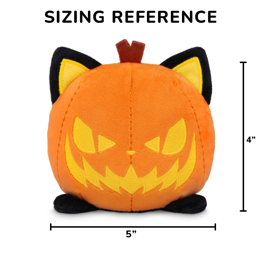 Halloween Cat & Jack-o-Lantern 4" Reversible Plushie (Glow)