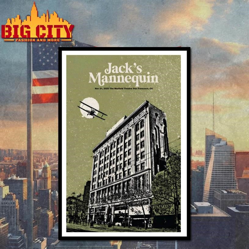 Jack’s Mannequin Nov 21 2025 The Warfield In San Francisco CA Poster Shirt