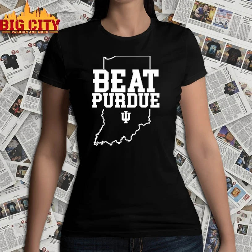 Jacob Mangum-Farrar Wearing Indiana Beat Purdue Map shirt