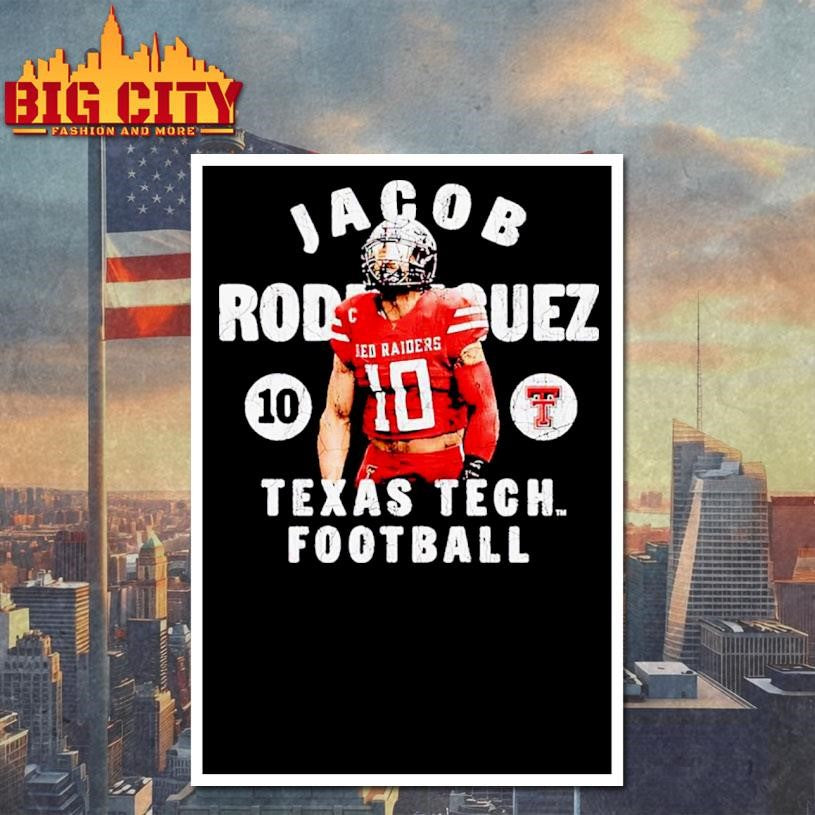 Jacob Rodriguez portrait Texas Tech Red Raiders Shirt
