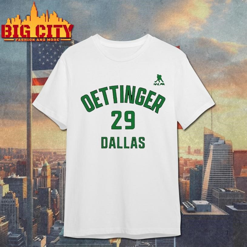 Jake Oettinger #29 Dallas Stars Hockey name and number shirt