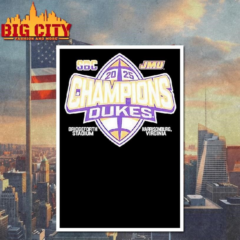 James Madison Dukes Sun Belt Football Champions 2025 Shirt