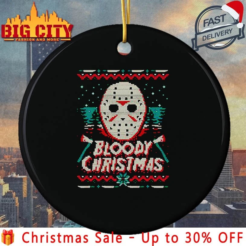 Jason Voorhees Bloody Christmas ugly shirt