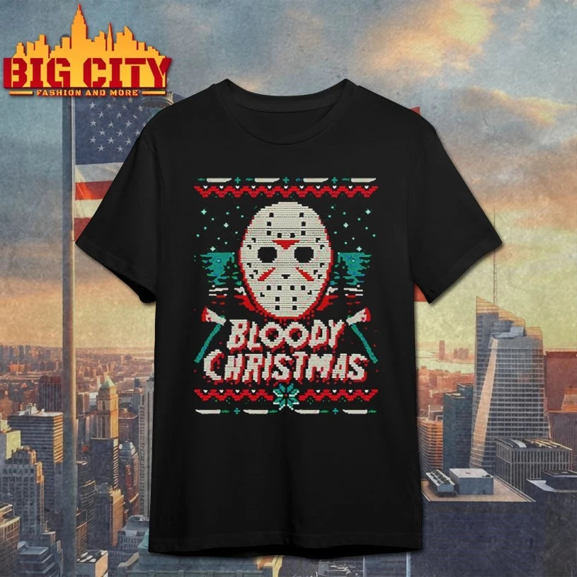Jason Voorhees Bloody Christmas ugly shirt