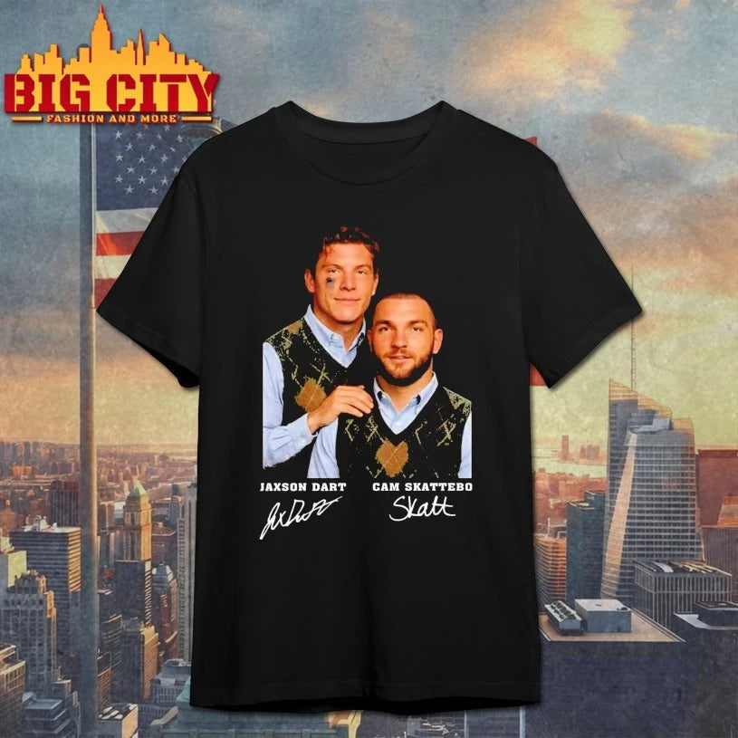 Jaxson Dart &amp; Cam Skattebo Step Brothers signatures shirt