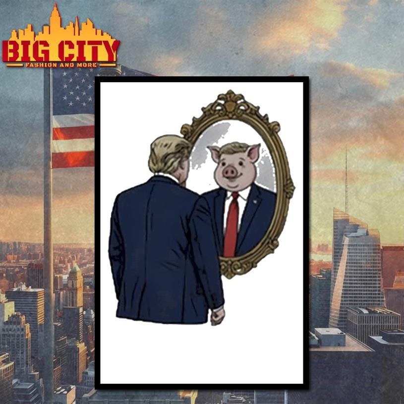 Jb Pritzker Wearing Quiet Piggy Trump Mirror Shirt
