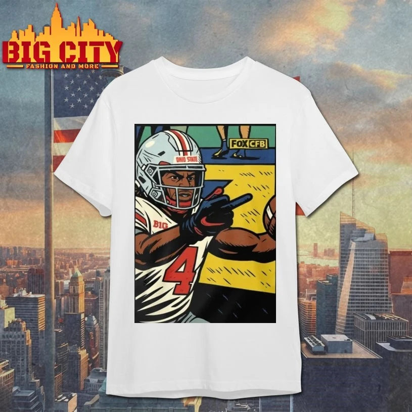 Jeremiah Smith Middle Finger Fan Michigan cartoon shirt