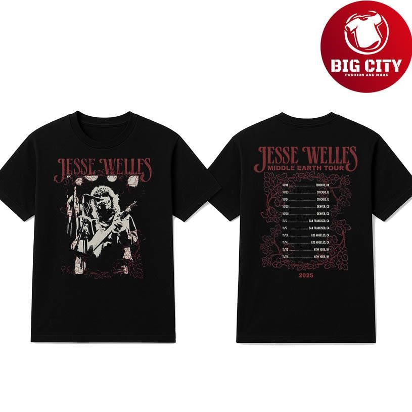 Jesse Welles Middle Earth Tour 2025 Two Sided Shirt