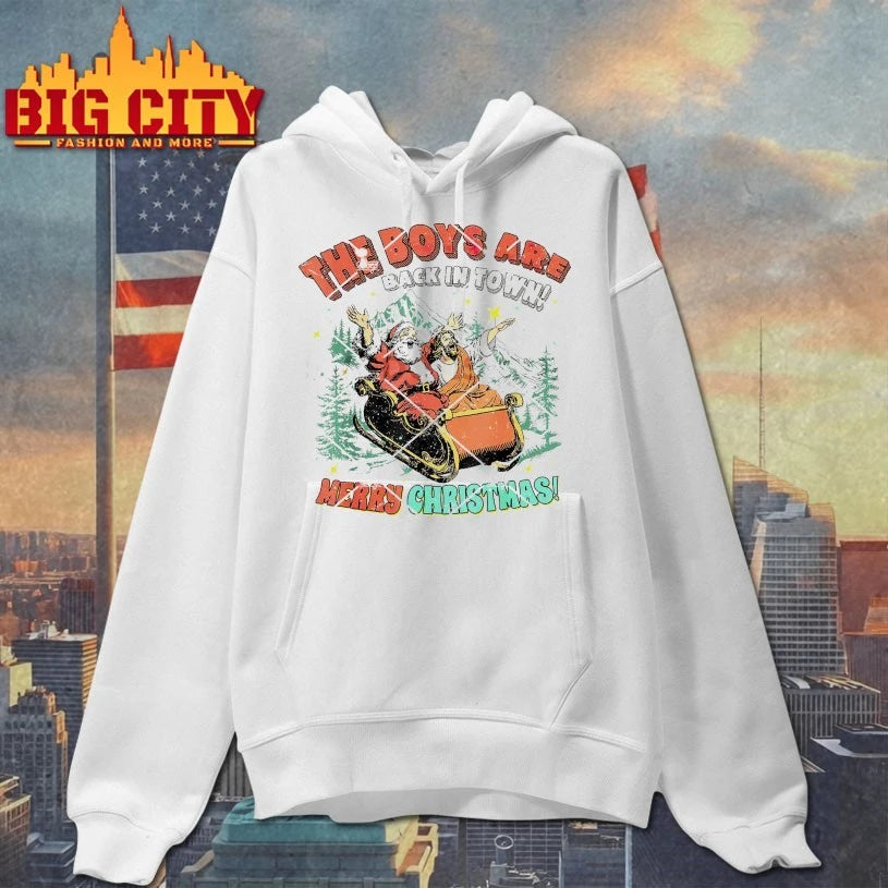 Jesus Santa The Boys are Back in Town Merry Christmas shirt