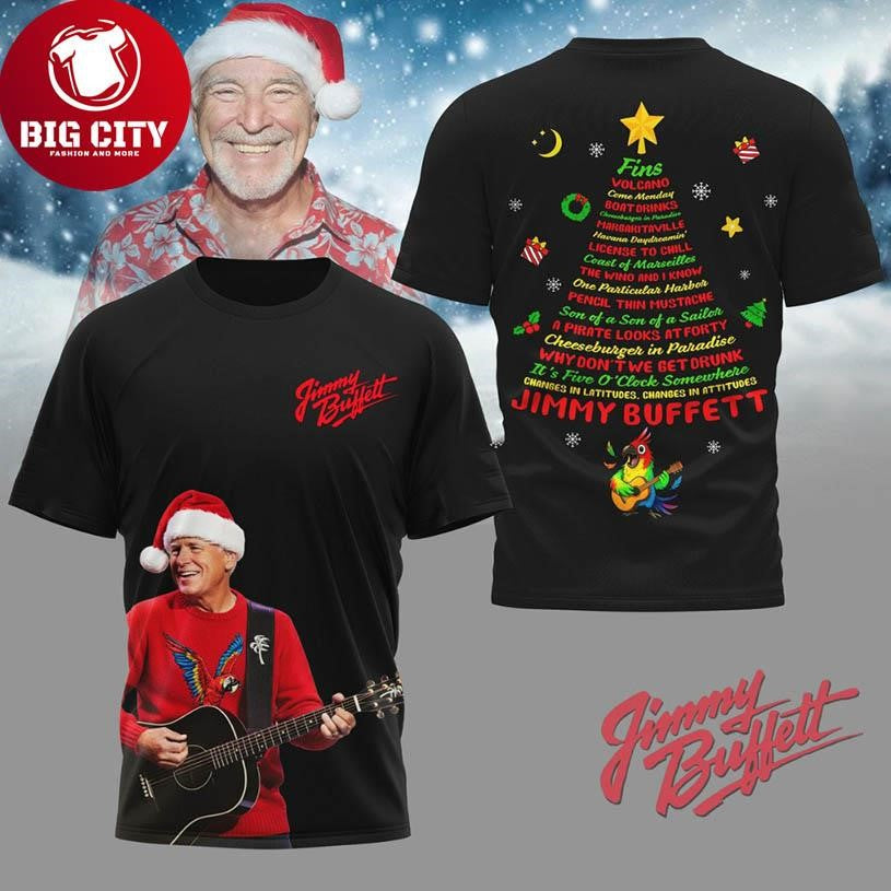 Jimmy Buffett Christmas Shirt 2025 Holiday Parrot Head Two Sided Shirt