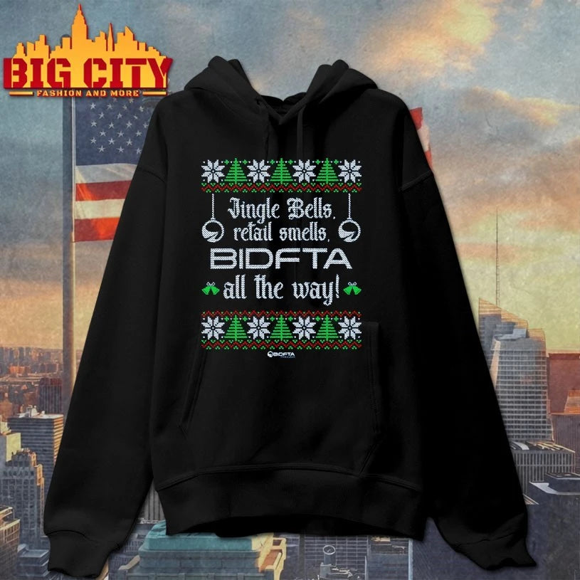 Jingle Bells Retail Smells BIDFTA all the way ugly christmas shirt