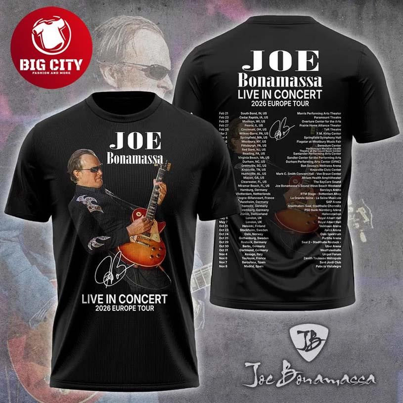 Joe Bonamassa Tour 2026 Two Sided Shirt
