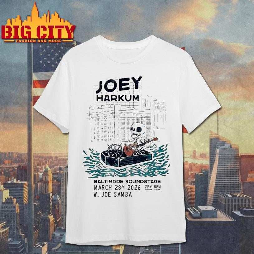 Joey Harkum Event Baltimore Md On March 28 2026 Skeleton Guitar Coffin Shirt