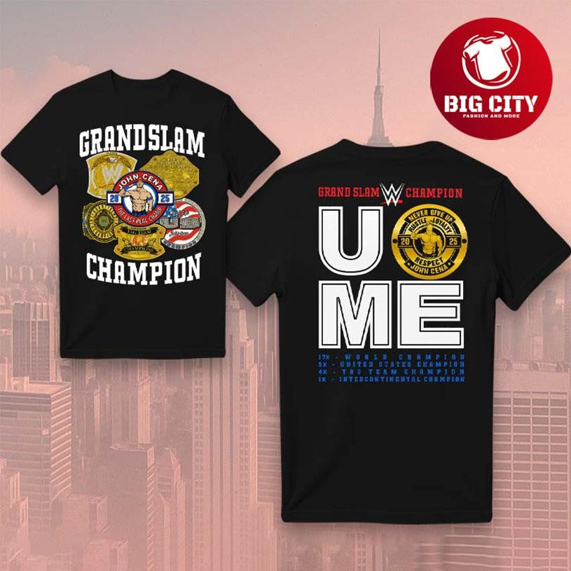 John Cena Grand Slam Champion 2025 Two Sided Shirt
