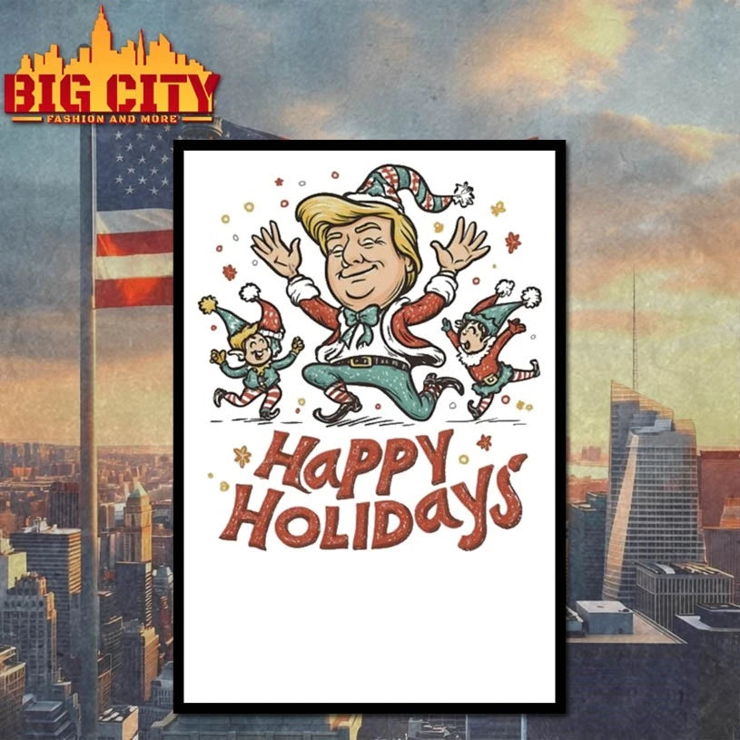 Jolly Santa Wishing Merry Christmas Festive Holiday Cheer Artwork Trump Shirt